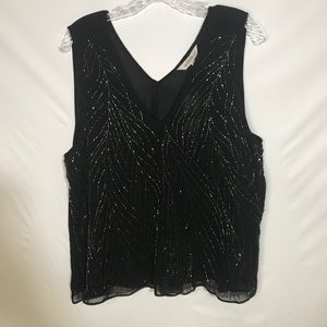 Anthro fanna Gill beaded sleeveless blouse